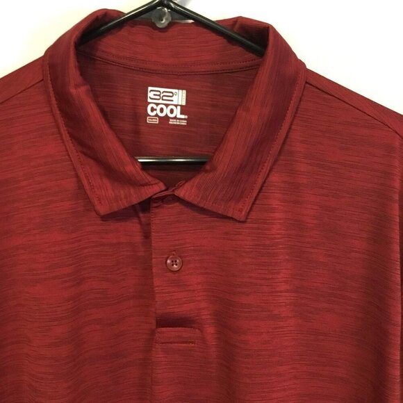 32 Degrees Cool Men's 2-Button Short Sleeve Golf Polo Shirt Size 2XL Activewear - Picture 2 of 9